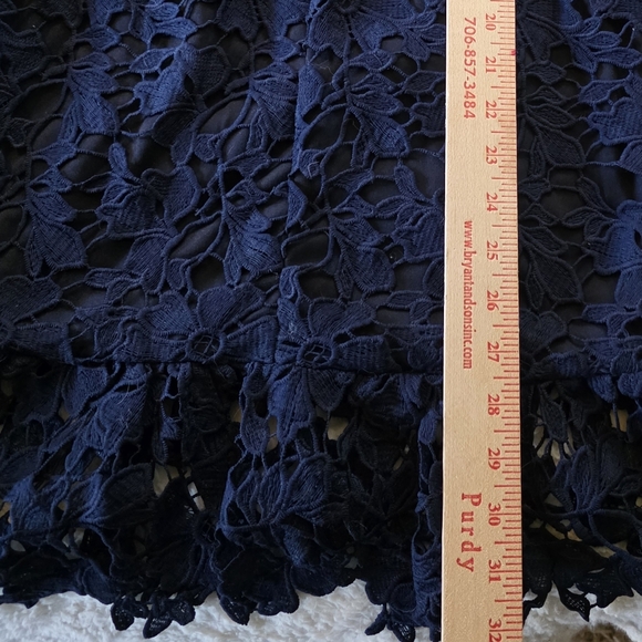 NWT Morning Mist Beautiful dark blue navy overlay lace dress women's size 10. - Picture 10 of 13